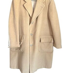 Vintage Neiman Marcus 100% Camel Hair Overcoat Tailored Luxury Coat Beige